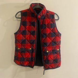 j crew Buffalo check vest